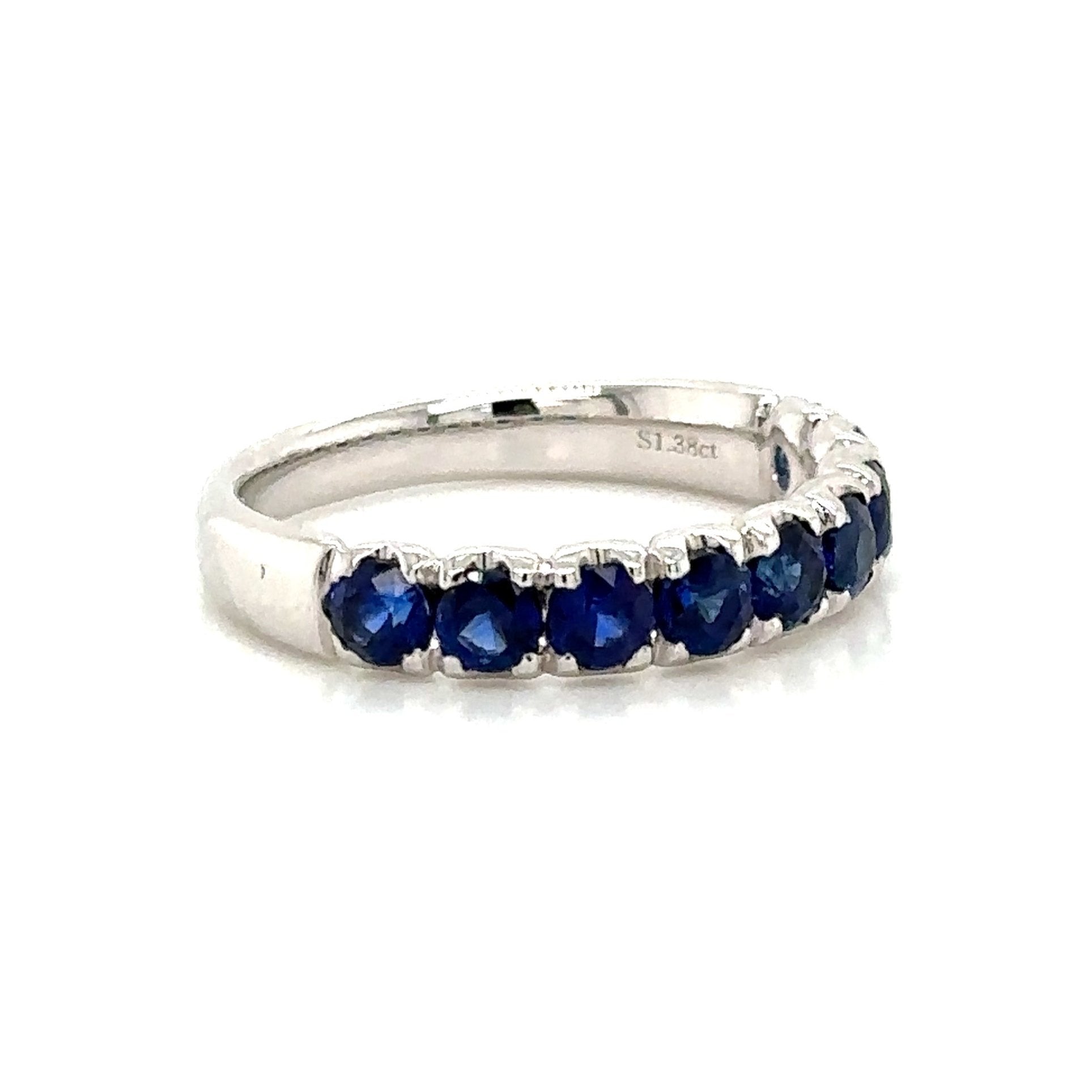 Blue Sapphire Half Eternity Ring