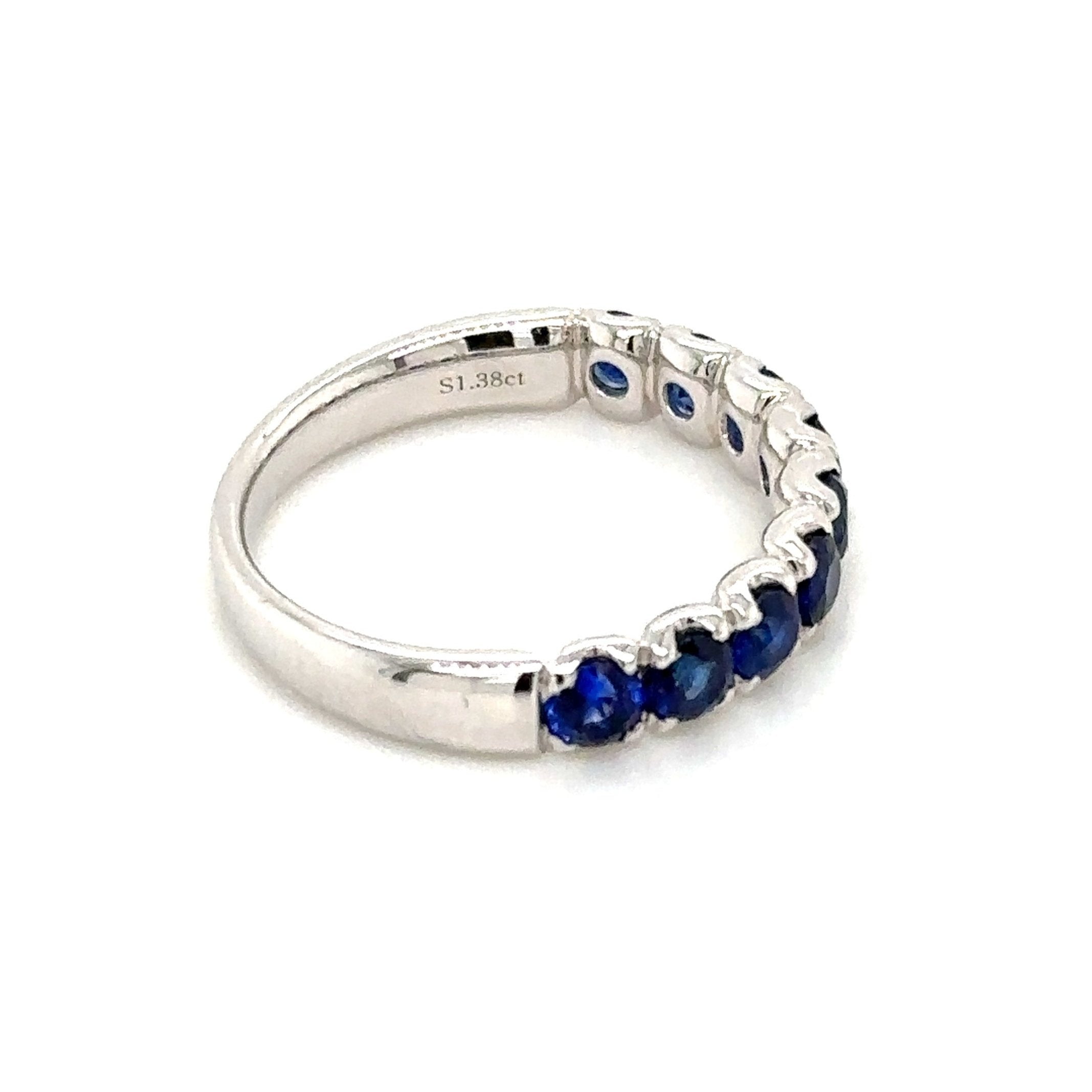 Blue Sapphire Half Eternity Ring