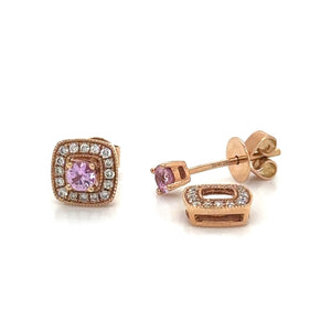 0.44ct tw Pink Sapphire & Diamond Earrings