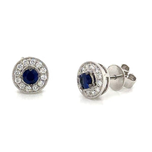 0.67ct tw Sapphire & Diamond Earrings