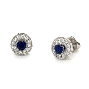 0.67ct tw Sapphire & Diamond Earrings