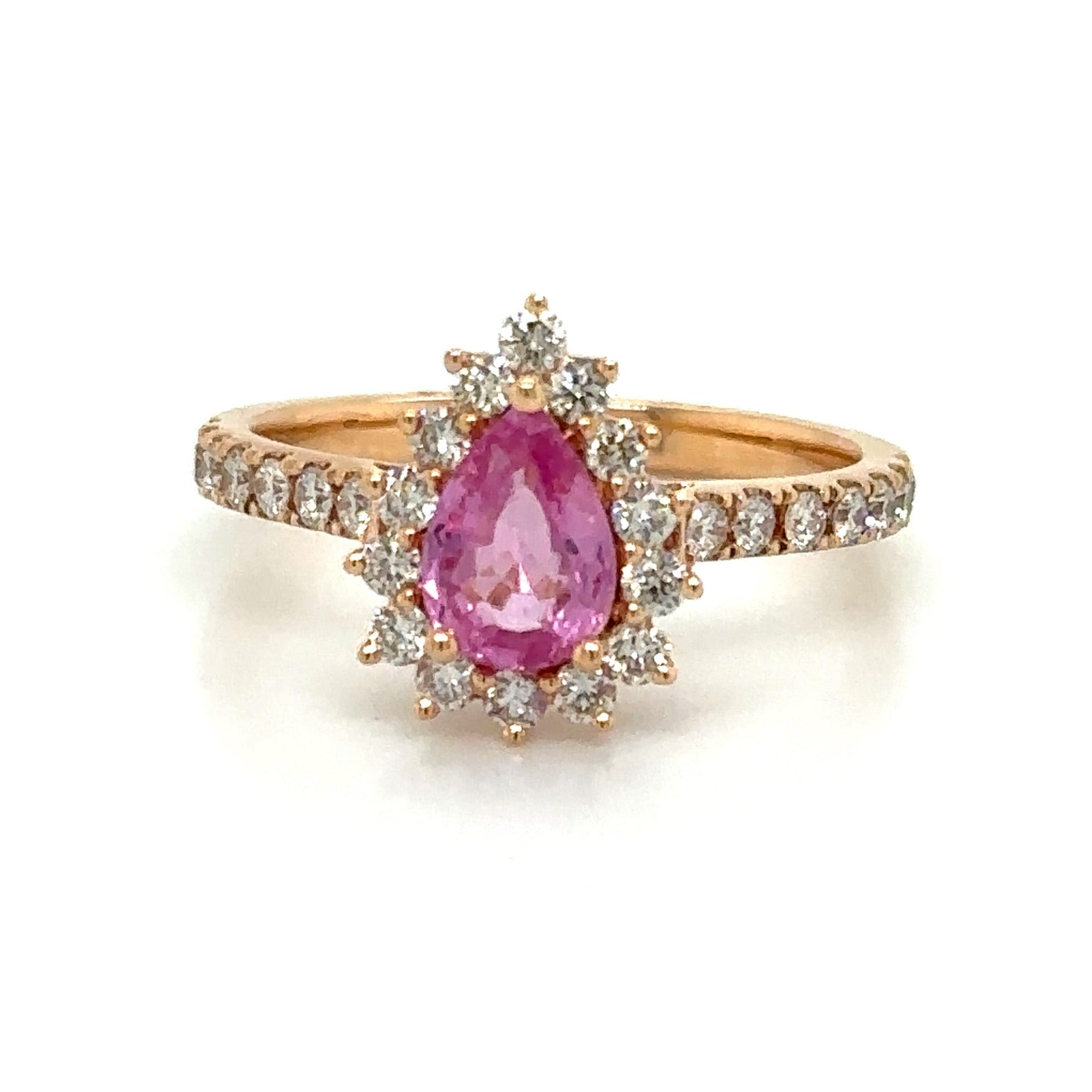 0.84ct tw Pear-shape Pink Sapphire & Diamond Ring