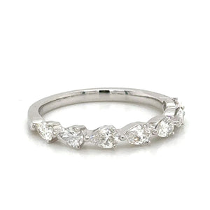 0.73ct tw Pear Shape Horizontally Set Half Eternity Band Ring