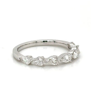 0.73ct tw Pear Shape Horizontally Set Half Eternity Band Ring