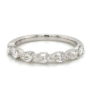 0.73ct tw Pear Shape Horizontally Set Half Eternity Band Ring