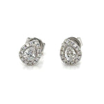 Diamond 0.43ct tw Fancy Pear Shape Center Stud Earrings with Halo