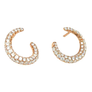 1.70ct tw Diamond Fancy Pave Half Circle Earrings