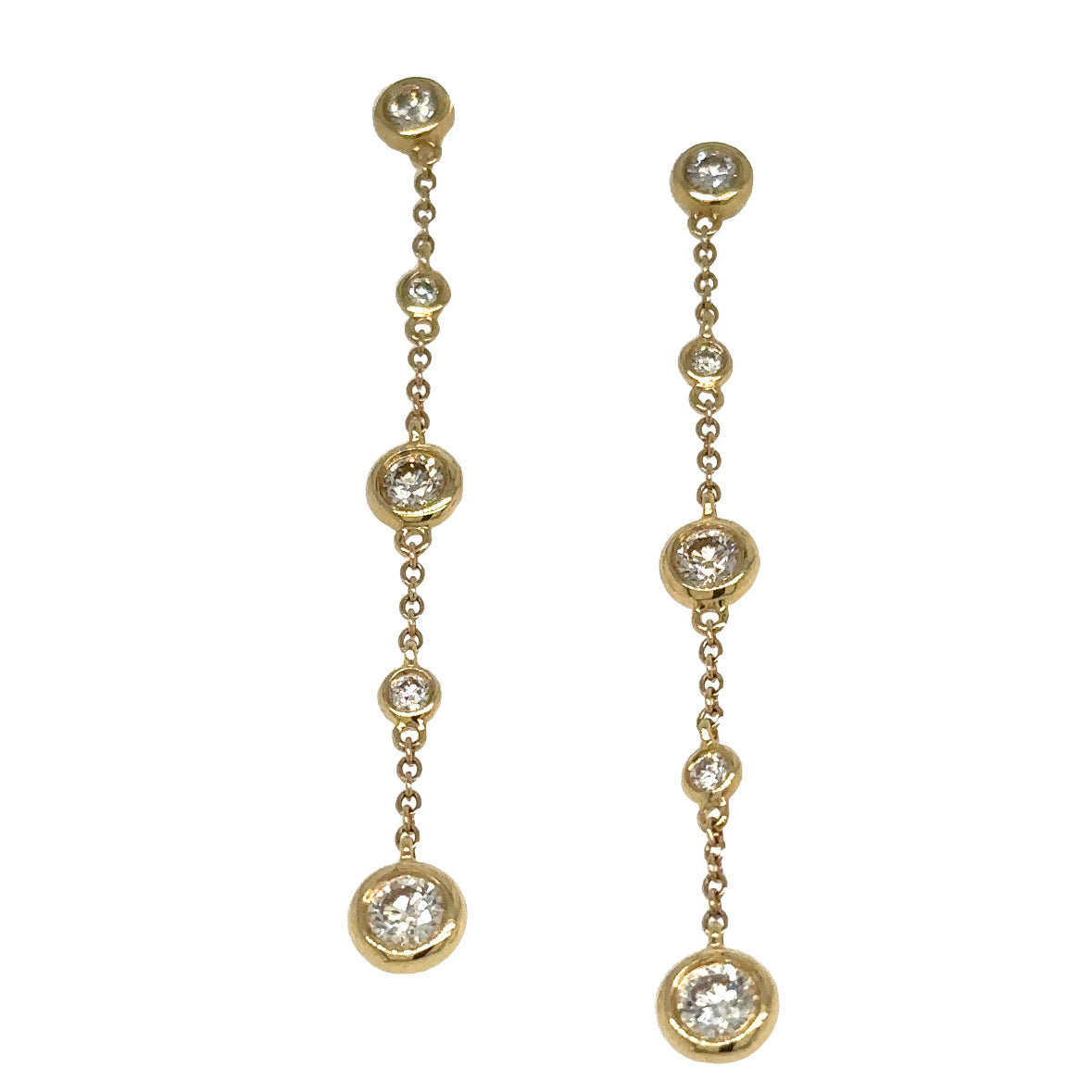 Diamond by Yard Bezel -set Drop Earring 0.58ct tw