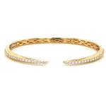 Pave- Set Hinged Diamond Open Wrap Claw Cuff Bangle Bracelet