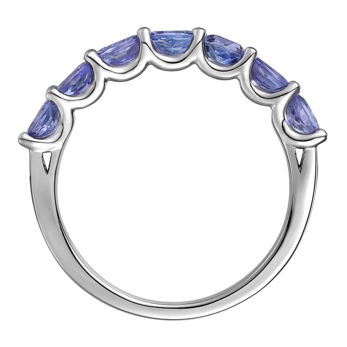 Tanzanite 1.49ct tw Round Brilliant-cut Halfway Eternity Ring