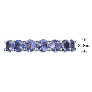 Tanzanite 1.49ct tw Round Brilliant-cut Halfway Eternity Ring