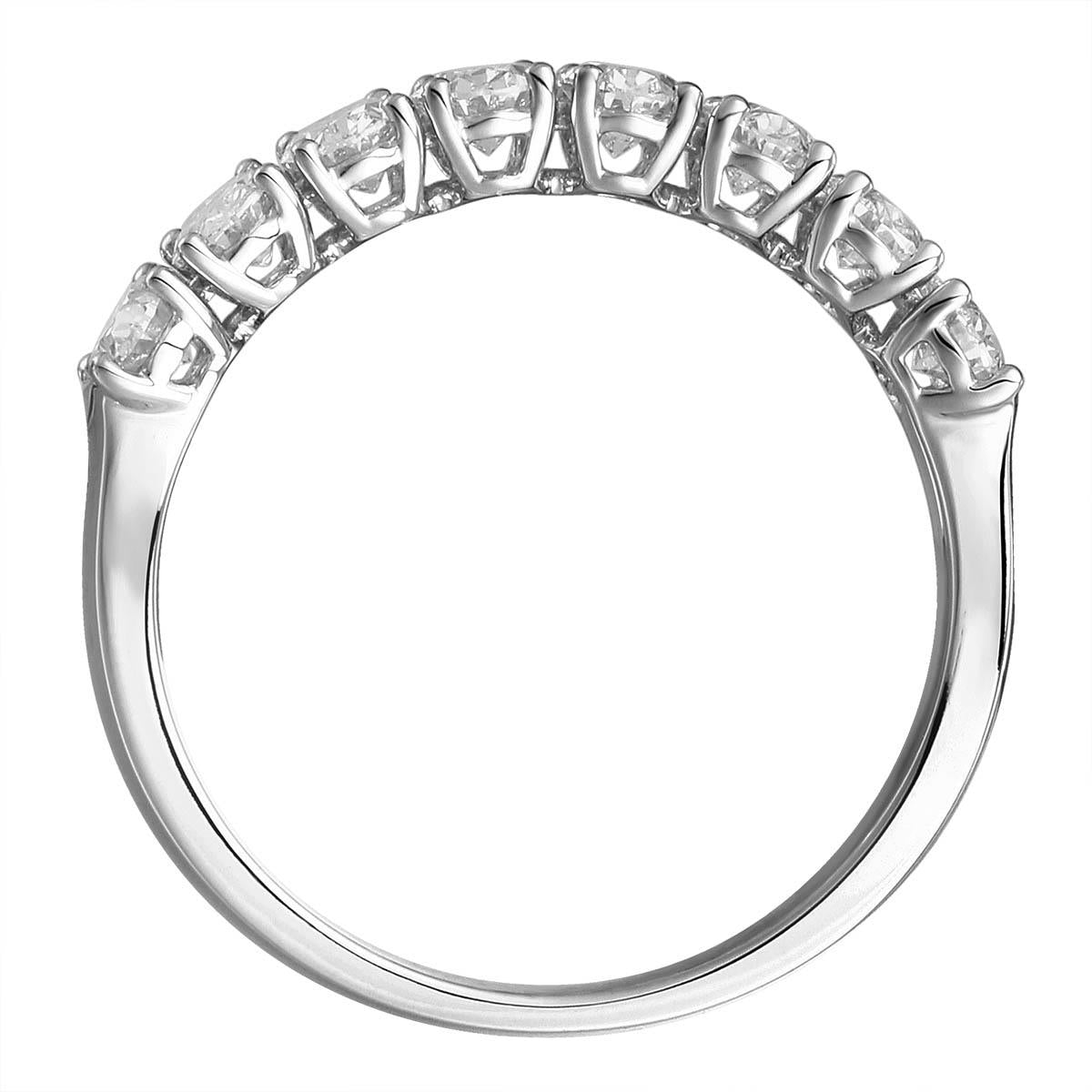 1.31ct t.w. Eight Oval-cut Diamonds Half Eternity Ring