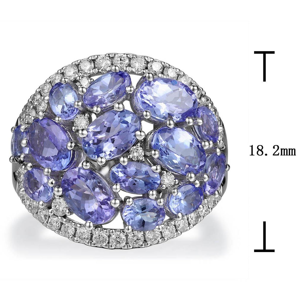 4.62ct tw Oval Cut Tanzanite & Diamond Cocktail Ring