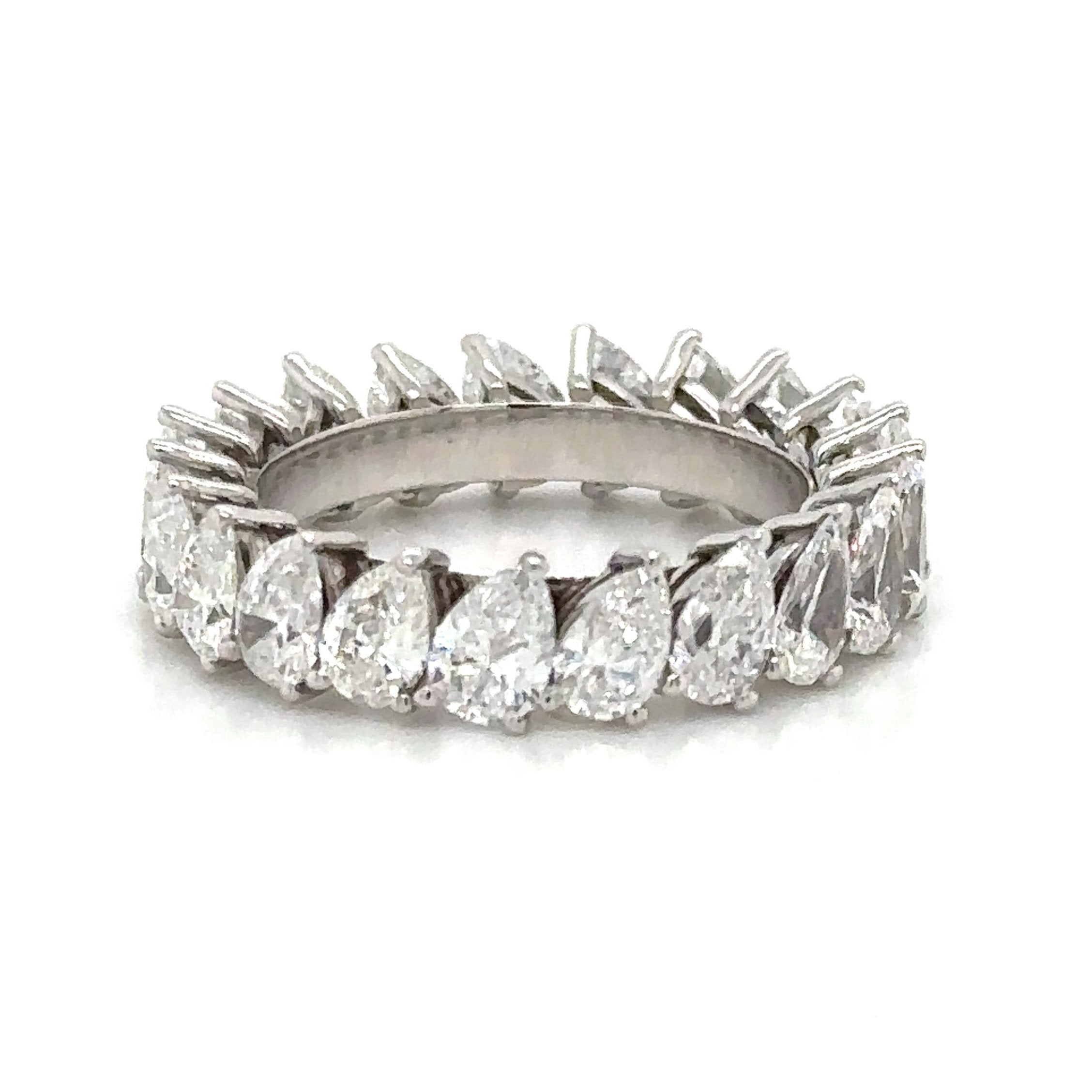 5.25ct tw Pear-Cut Single Prong Eternity Band Diamond Ring