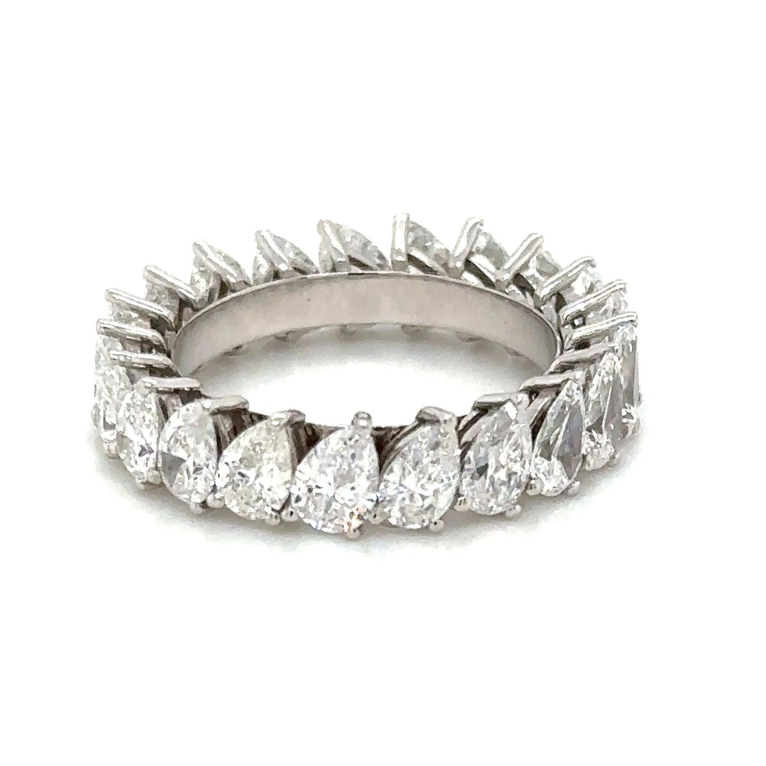 5.25ct tw Pear-Cut Single Prong Eternity Band Diamond Ring