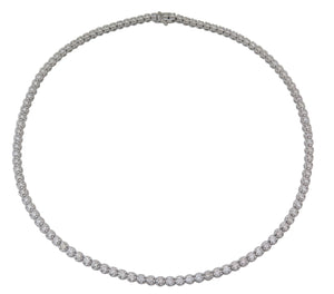 6.04ct tw Miracle Set Diamond Riviera Line Tennis Statement Necklace