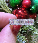 3.02ct tw Emerald-Cut Lab Diamond Half-way Eternity Ring