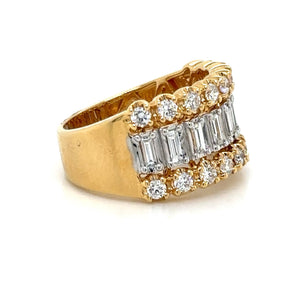 1.20ct t.w. Diamond Baguette & Round Brilliant-cut Diamond Right-hand Cocktail Ring