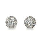 0.67ct tw Diamond Cluster Stud Earrings with Halo