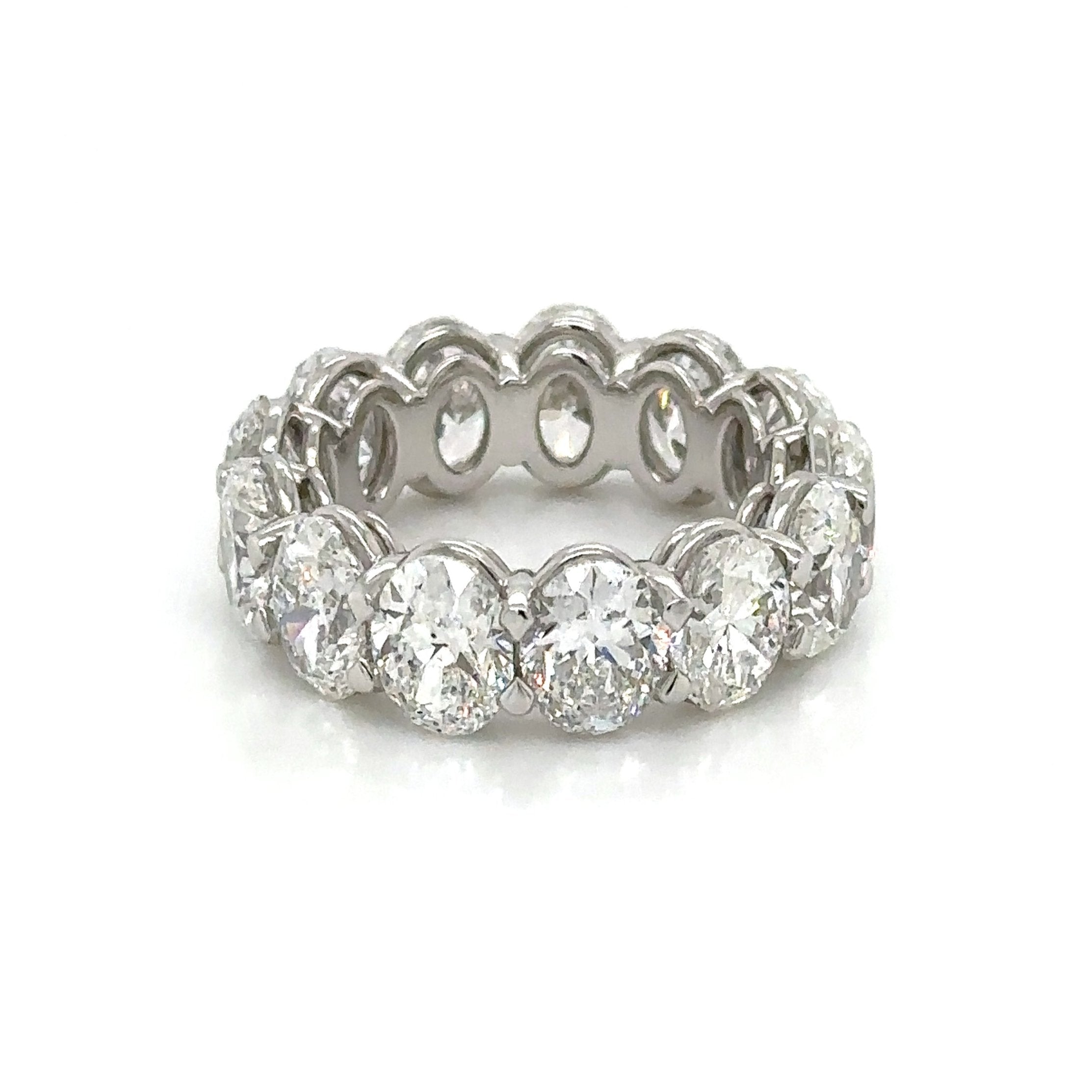 11.72carat GIA Certified Platinum Oval Shape Eternity Band Ring