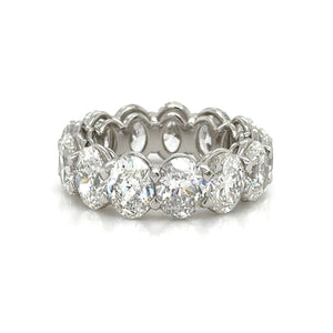 11.72carat GIA Certified Platinum Oval Shape Eternity Band Ring