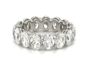 7.27carat GIA Certified Platinum Oval Shape Eternity Band Ring