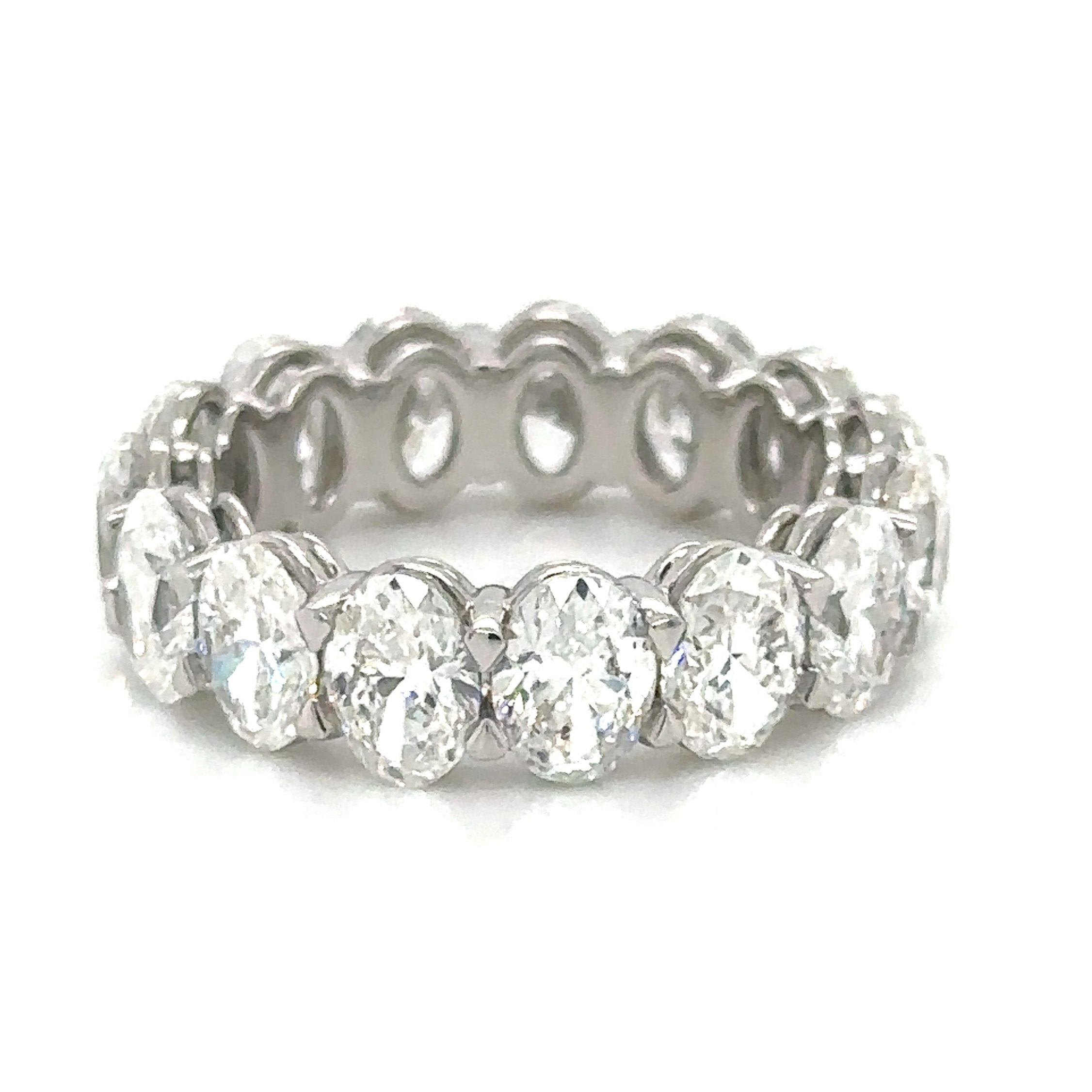 7.27carat GIA Certified Platinum Oval Shape Eternity Band Ring