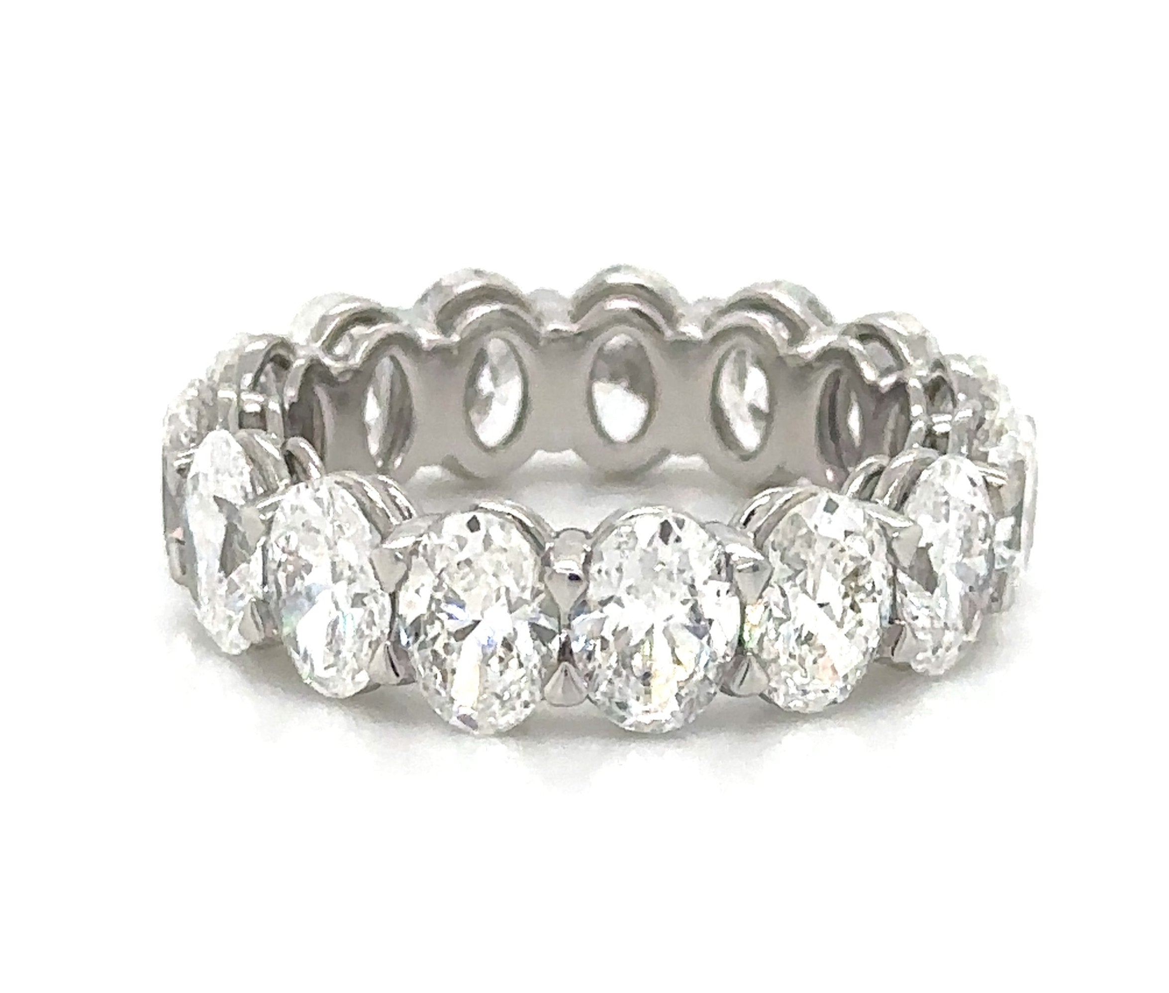 7.27carat GIA Certified Platinum Oval Shape Eternity Band Ring