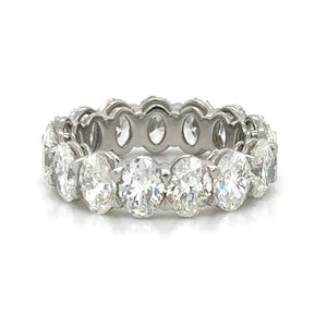 7.27carat GIA Certified Platinum Oval Shape Eternity Band Ring