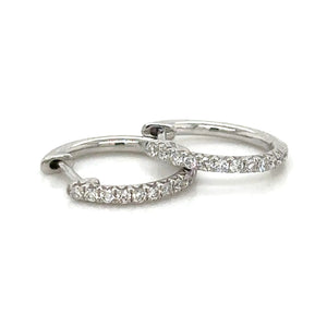 Diamond Huggie Hoop Earrings