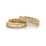 Ladies Baguette Cut Diamond 0.40ct tw Huggie Earrings