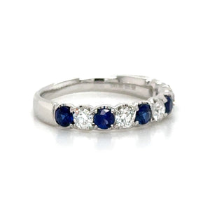 1.08ct tw Blue Sapphire Alternating Diamond Ring