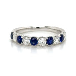 1.08ct tw Blue Sapphire Alternating Diamond Ring