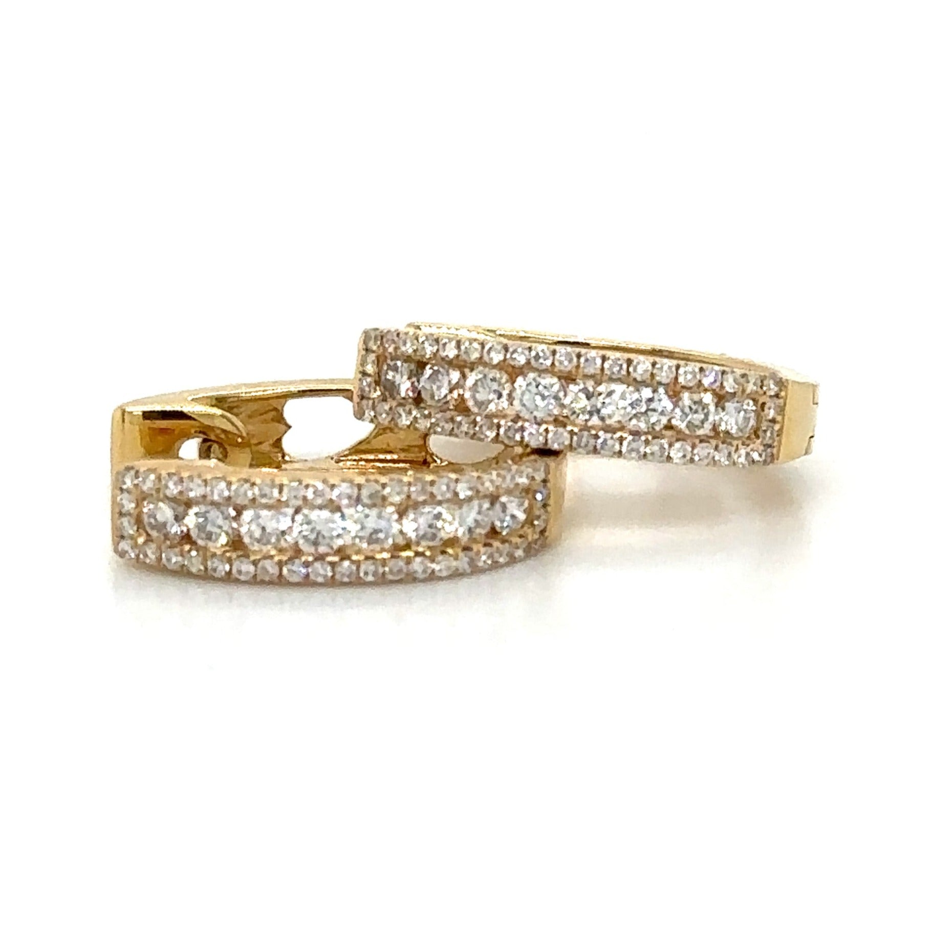 Diamond 0.59carat Hoop Huggie Earrings