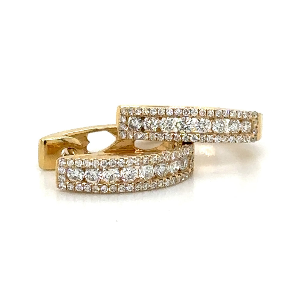 Diamond 0.59carat Hoop Huggie Earrings