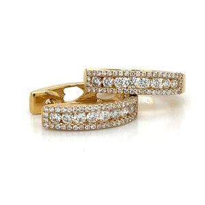 Diamond 0.59carat Hoop Huggie Earrings