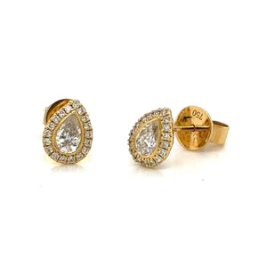 Pear Shape Diamond Stud Earrings 0.47ct tw