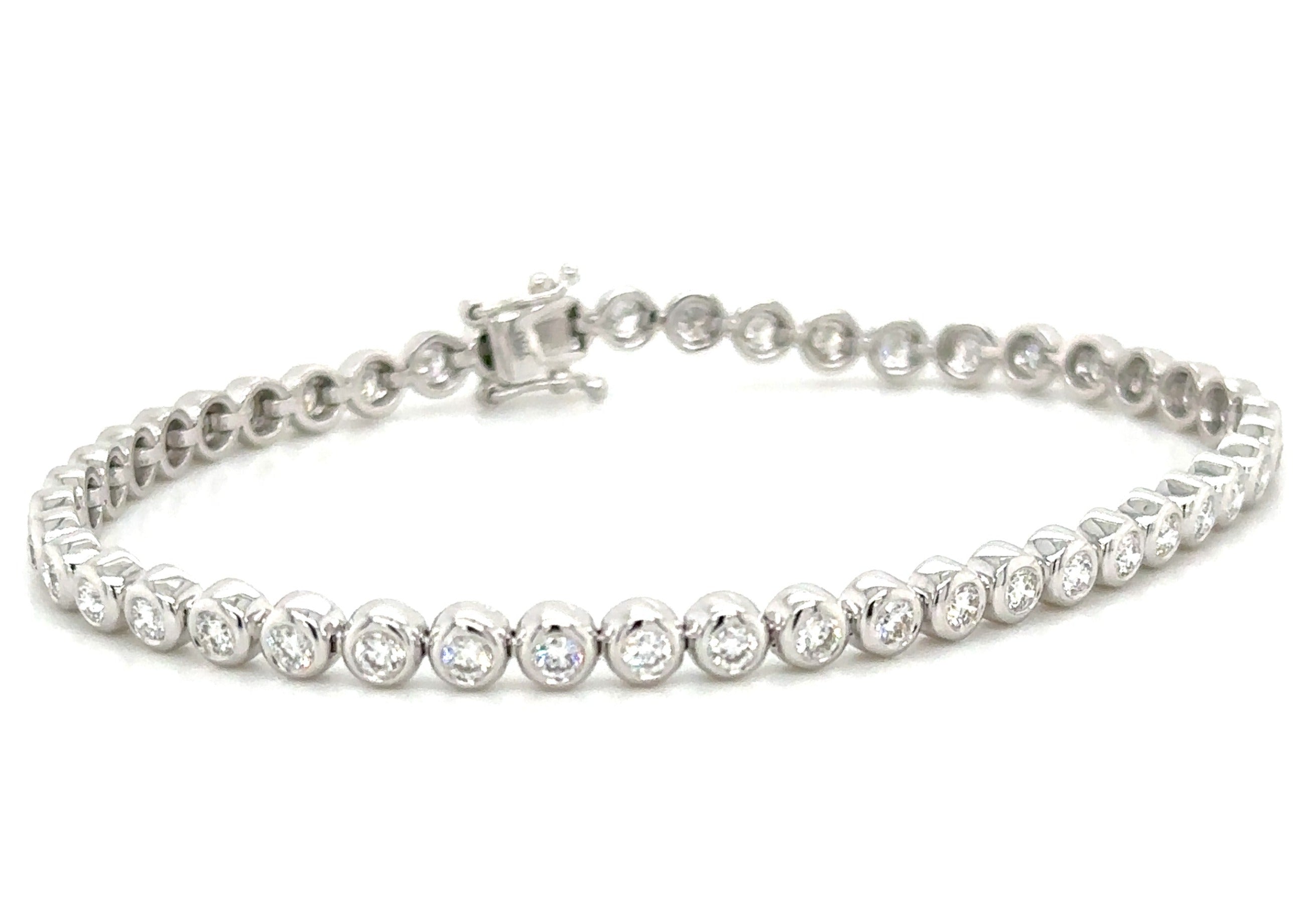 1.82carat Diamond Bezel Set Tennis Bracelet