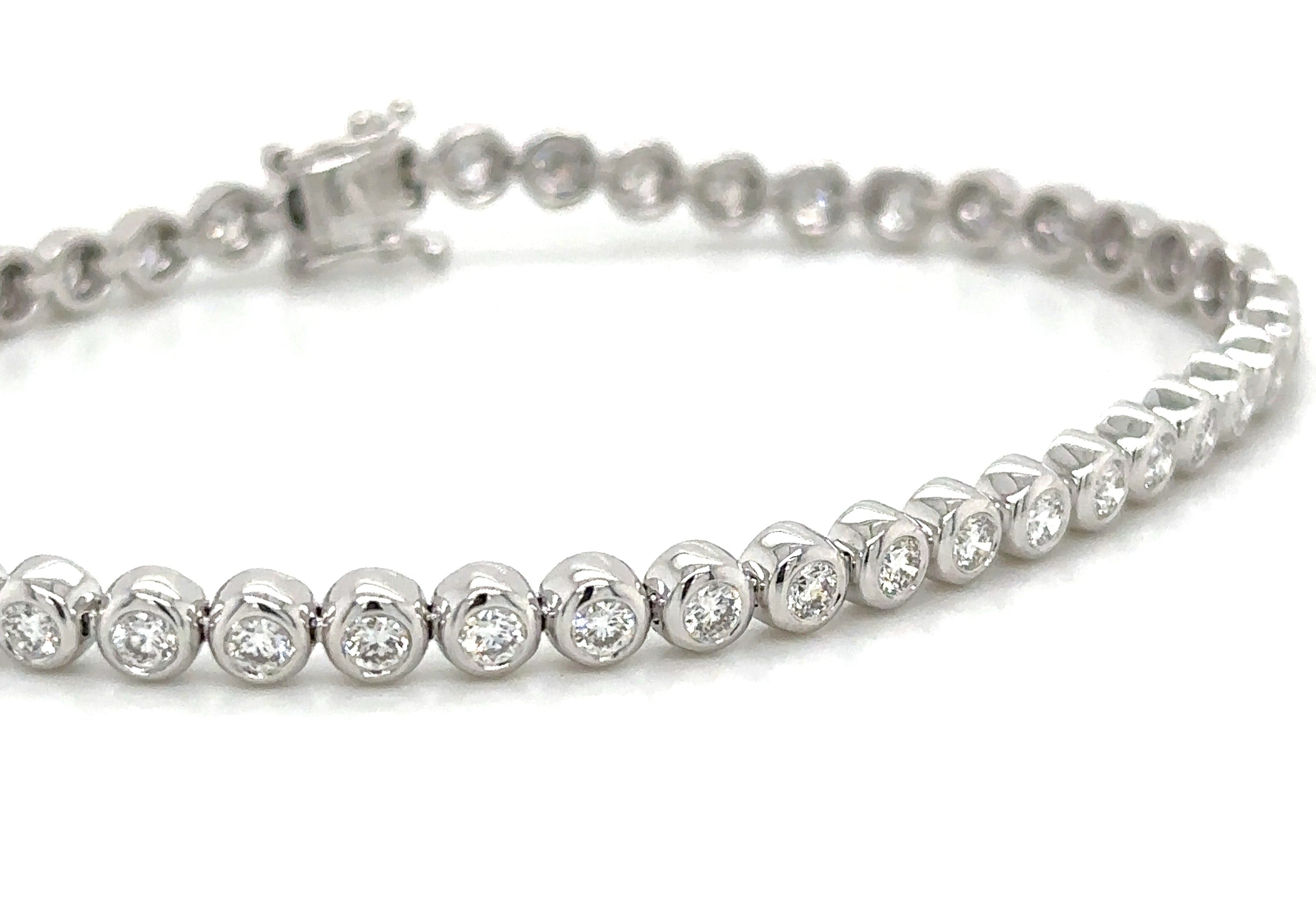 1.82carat Diamond Bezel Set Tennis Bracelet