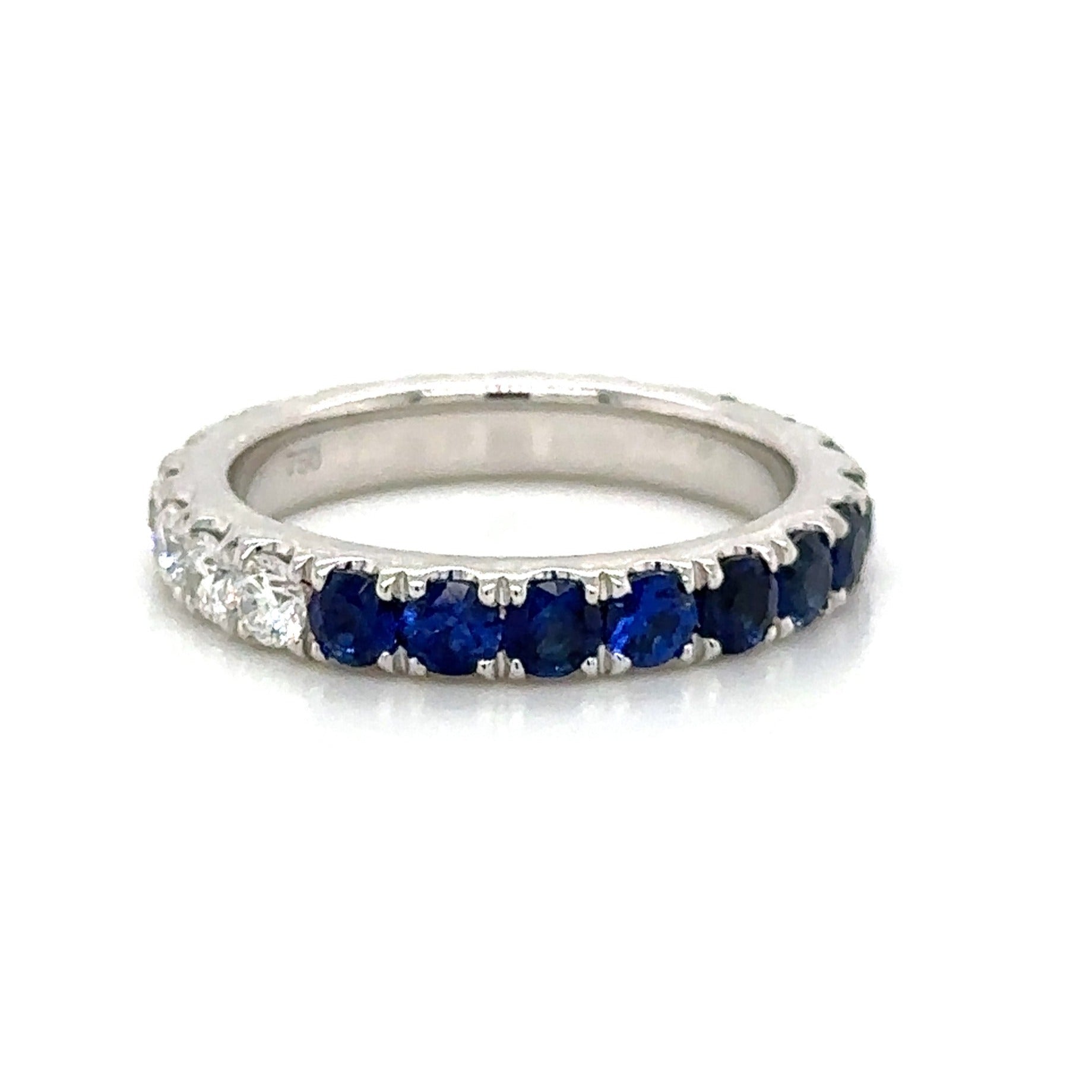 2.09carat Round- Cut Sapphire & Diamond Ring