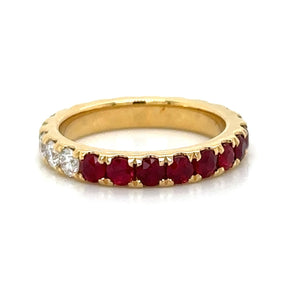 2.10carat Round- Cut Ruby & Diamond Ring