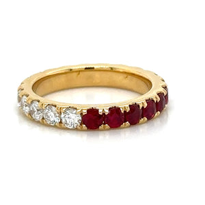 2.10carat Round- Cut Ruby & Diamond Ring