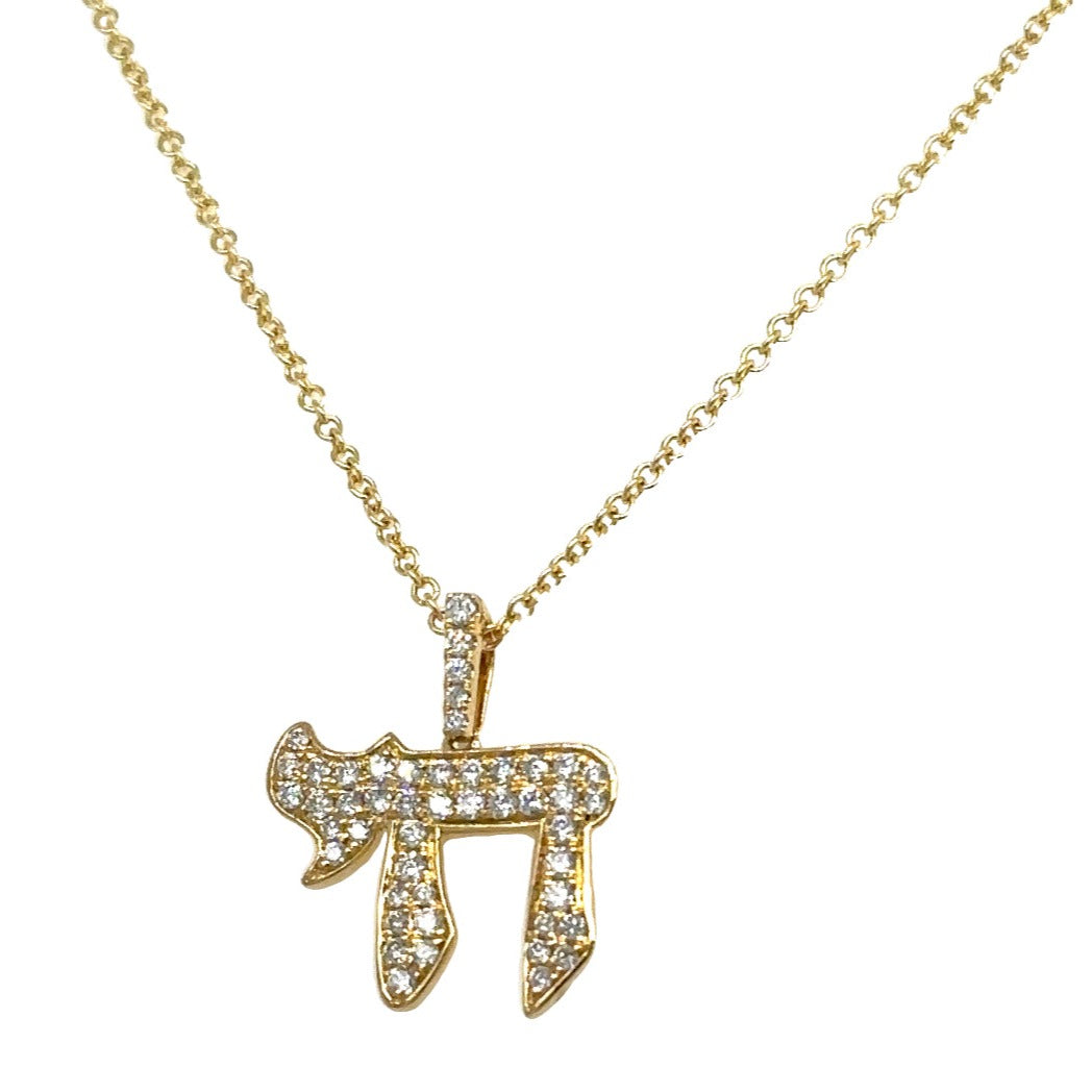 Diamond Letter Hey Pendant Necklace