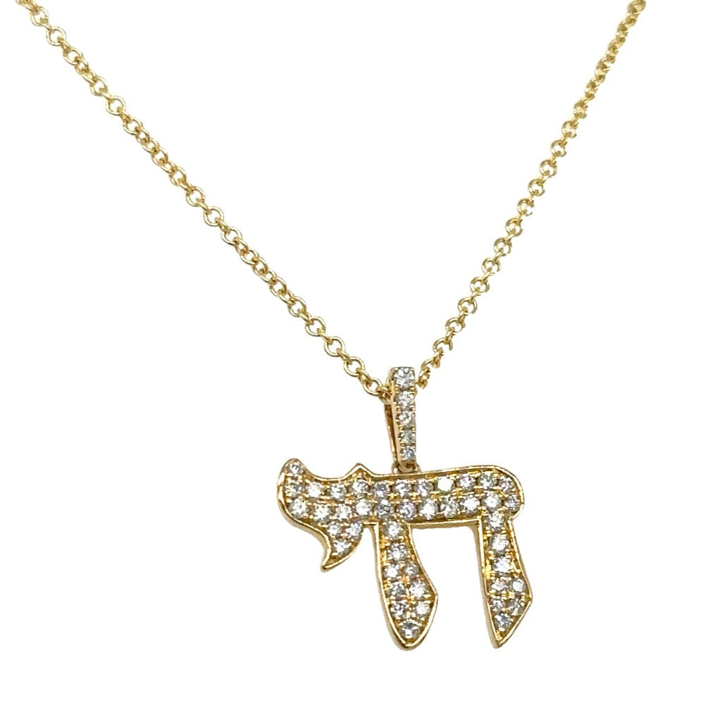 Diamond Letter Hey Pendant Necklace