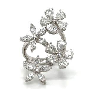 3.47carat Marquise and Pear-cut Diamond Cocktail Ring