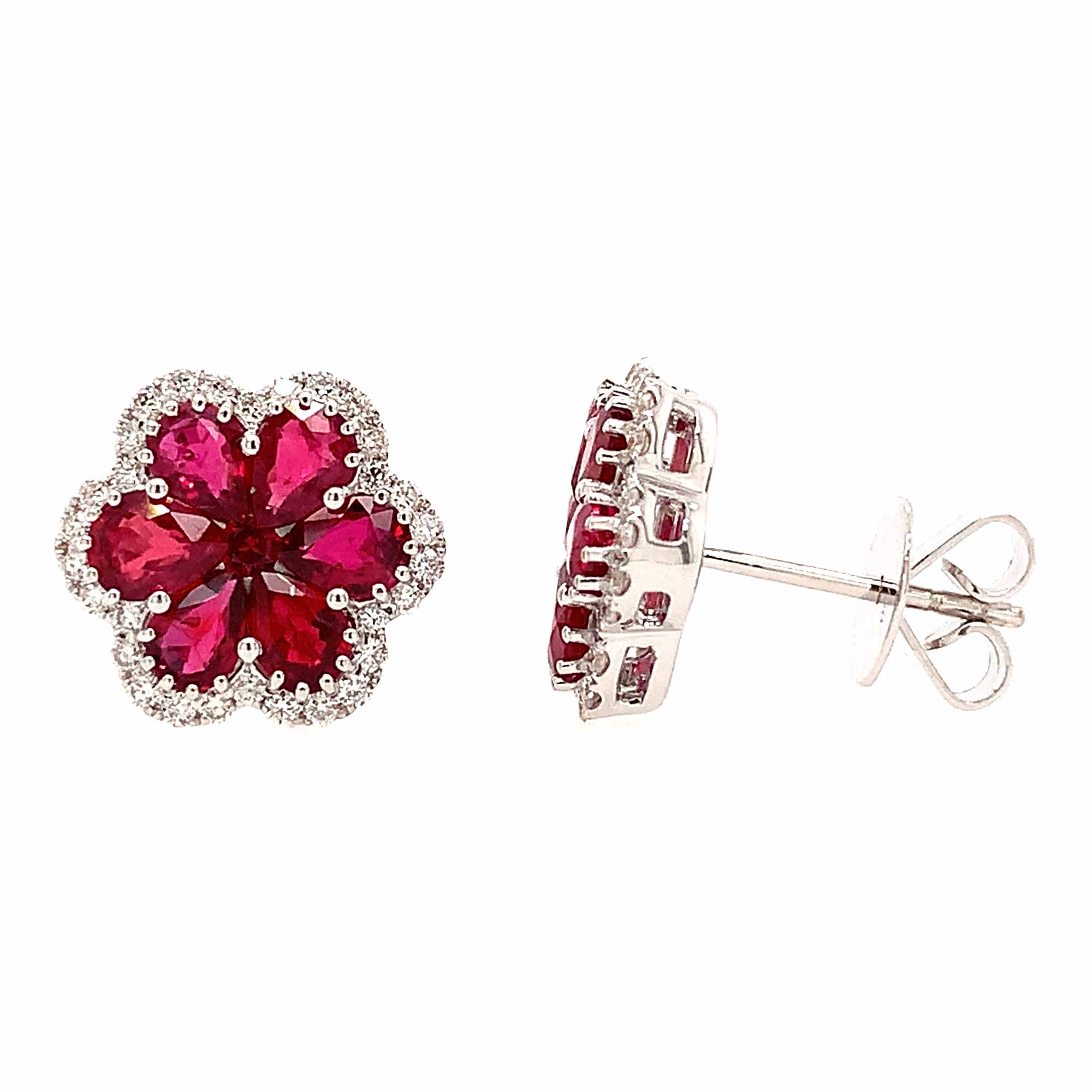 2.22ct tw Ruby and Diamond Earrings