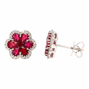 2.22ct tw Ruby and Diamond Earrings