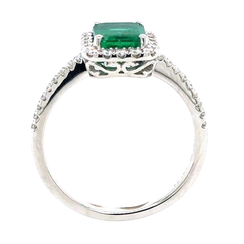 1.51carat Emerald & Diamond Ring