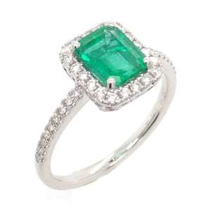 1.51carat Emerald & Diamond Ring