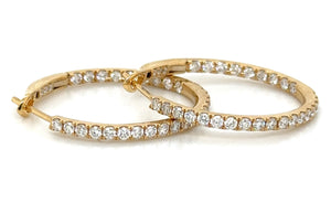 Diamond  Inside-out Hoop Earrings 0.99ct tw